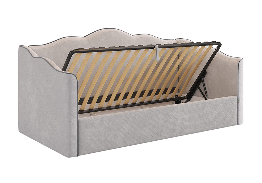 Софа Лея велюр галька / графит