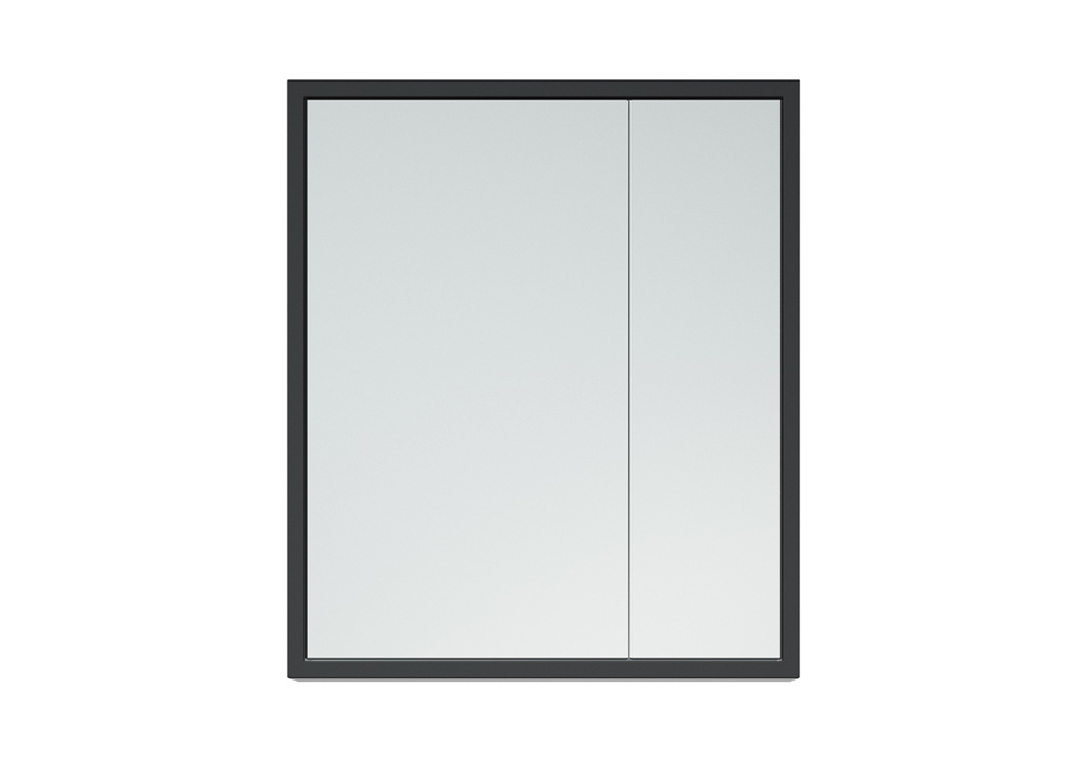 Зеркало-шкаф Айрон 70 черный / белый