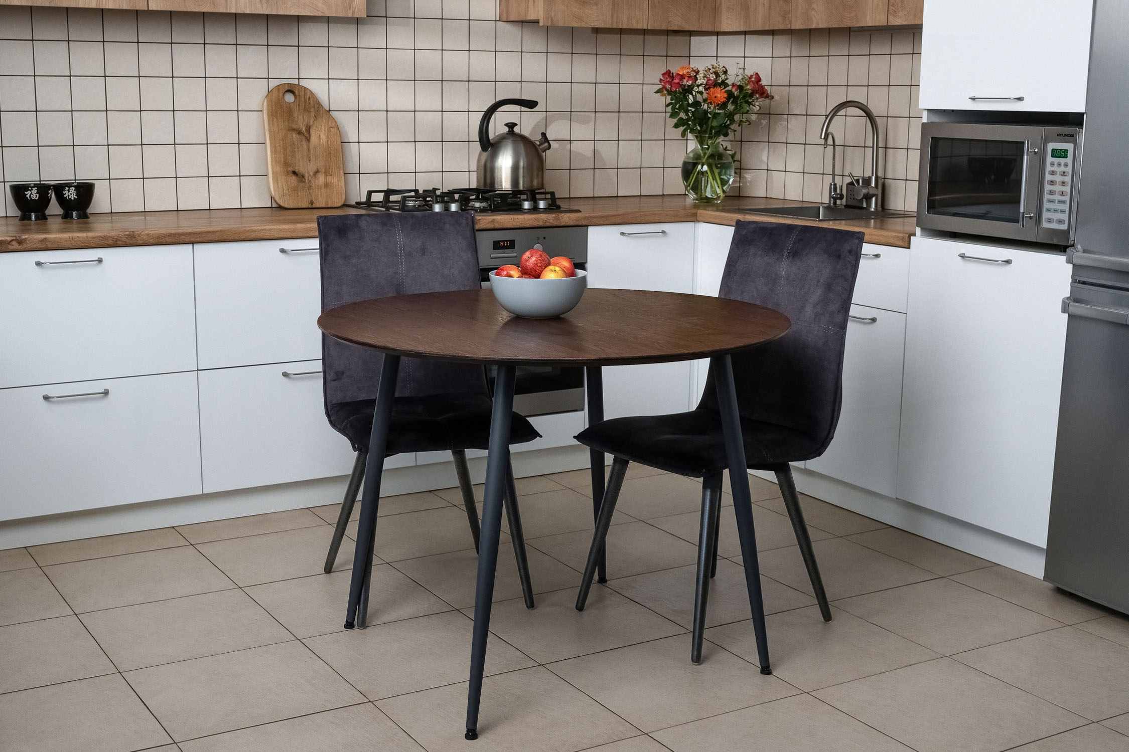 Стол обеденный Леер рустик браун / серый