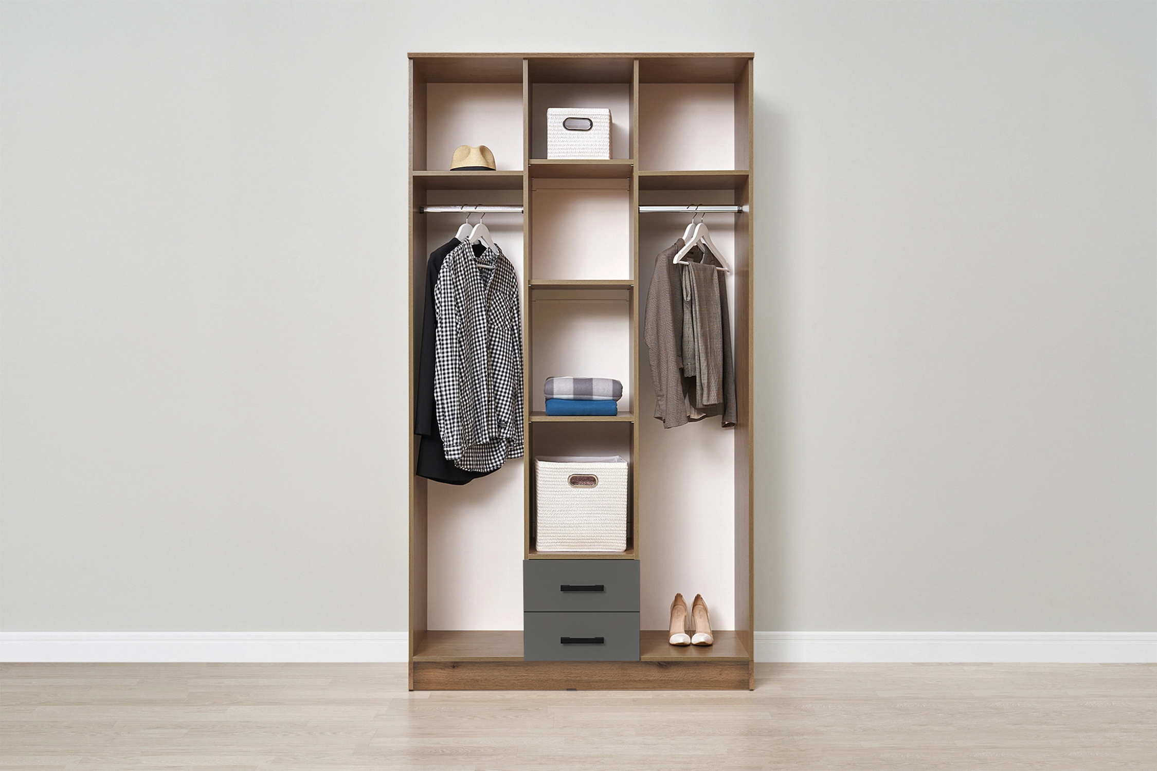 Шкаф Трио дуб делано / графит