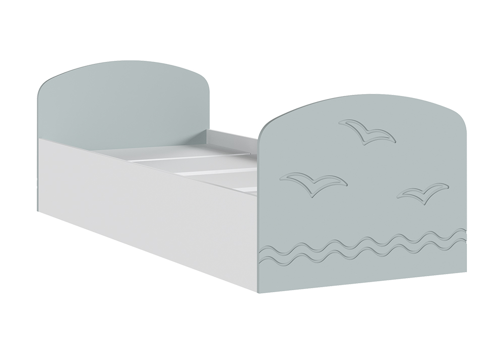 Кровать Юниор-2 белый / шарли бриз