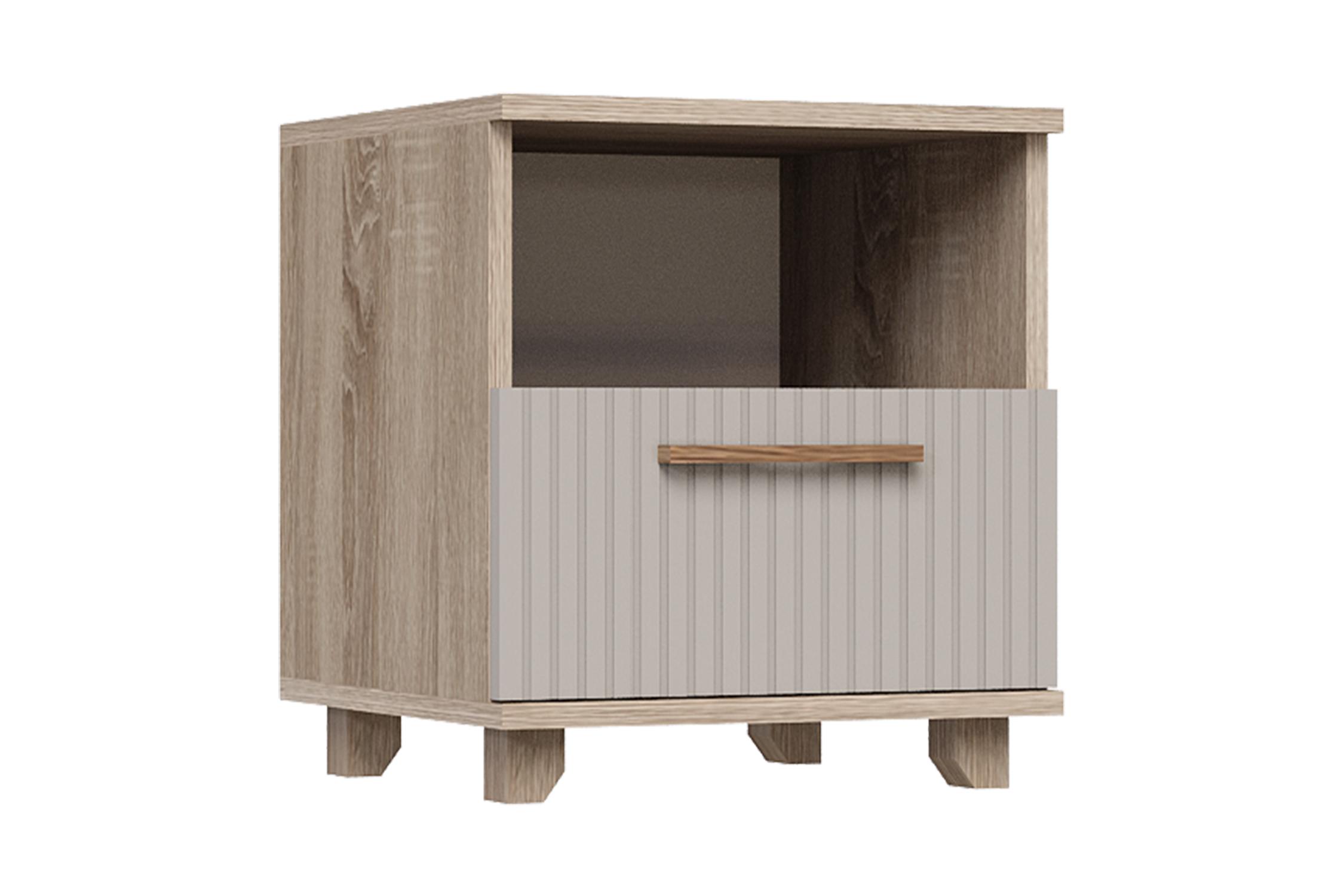 Тумба прикроватная Ньёрд с ящиком дуб сонома / ива пепельная