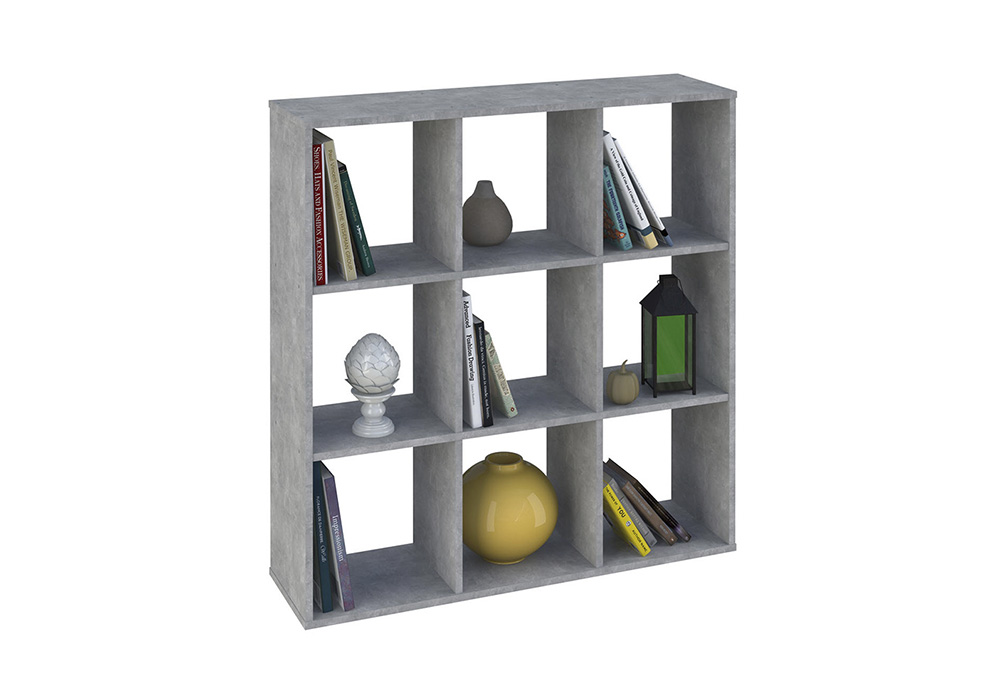 Стеллаж кубический Polini home Smart 9 секций бетон