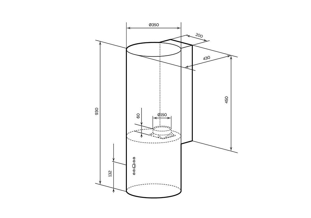 Цилиндрическая вытяжка LEX GAMMA 350 WHITE