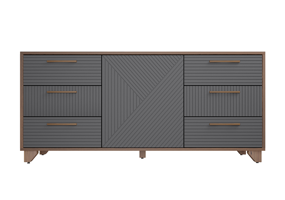 Комод Копенгаген дуб самдал / серый графит