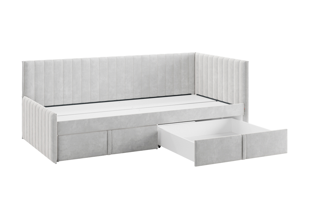 Тахта с ящиками Твикс велюр галька