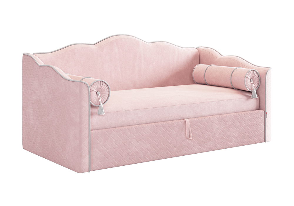 Софа Лея К1 велюр нежно-розовый / галька