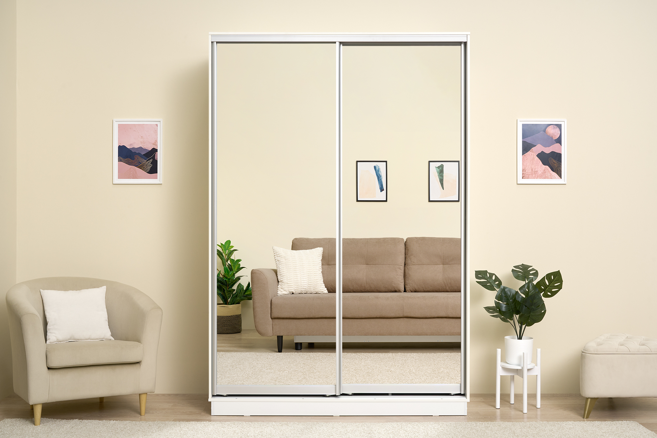 Шкаф-купе двухдверный Арго белый