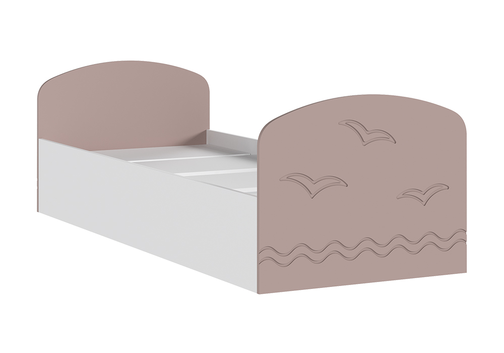 Кровать Юниор-2 белый / шарли pink