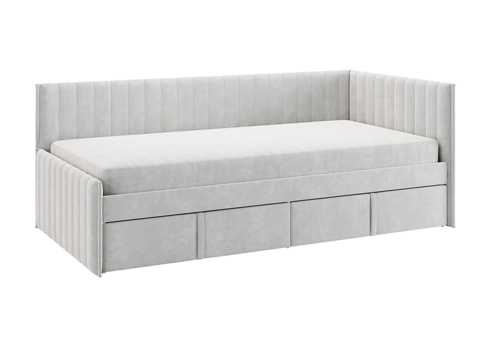 Тахта с ящиками Твикс велюр галька