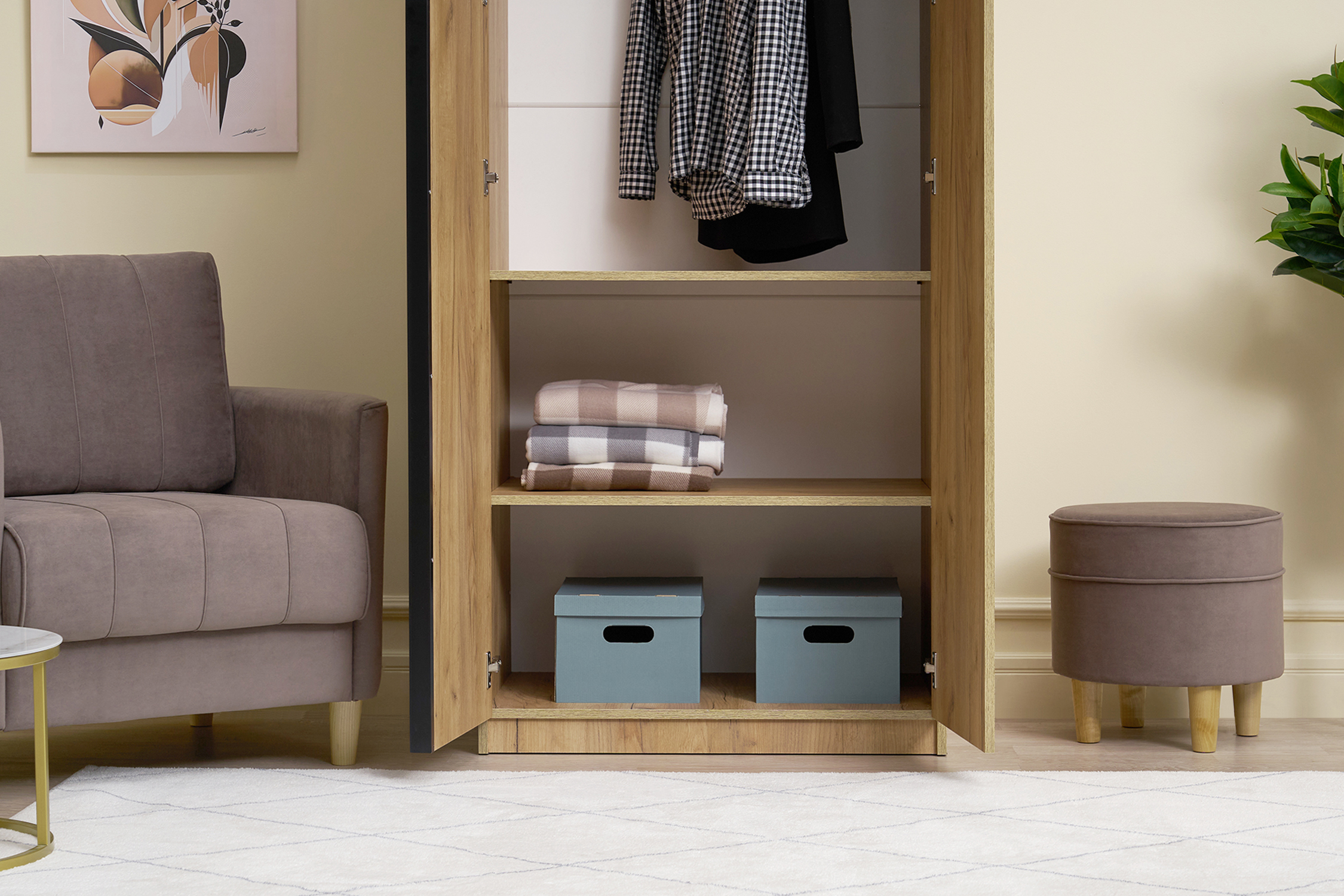 Шкаф 2-х створчатый Тивина дуб золотой