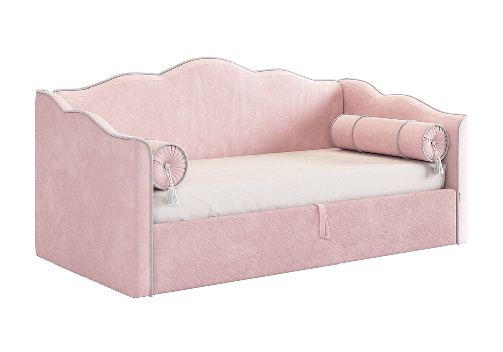 Софа Лея велюр нежно-розовый / галька