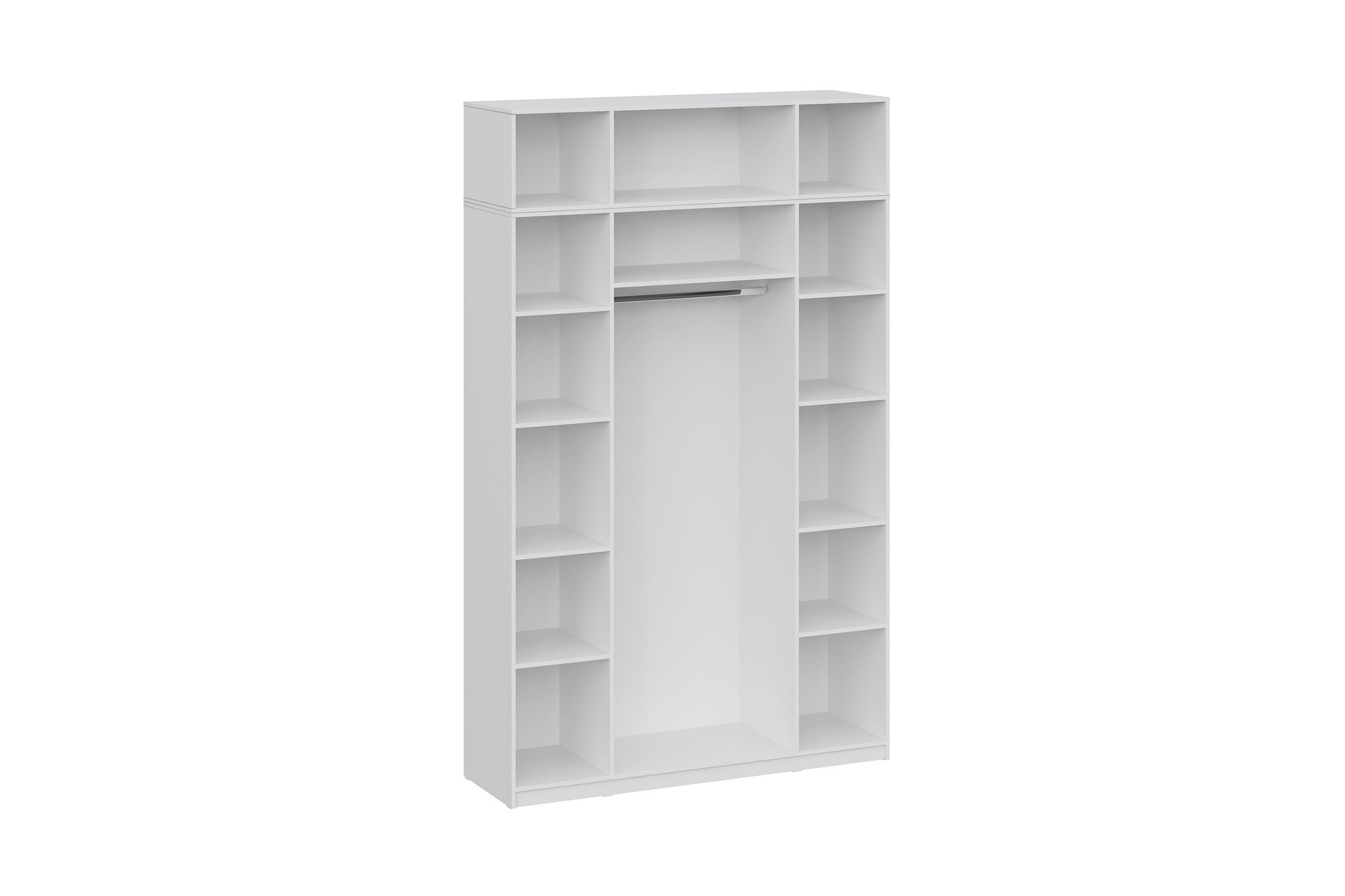 Шкаф 4-х створчатый Тивина с антресолью белый текстурный