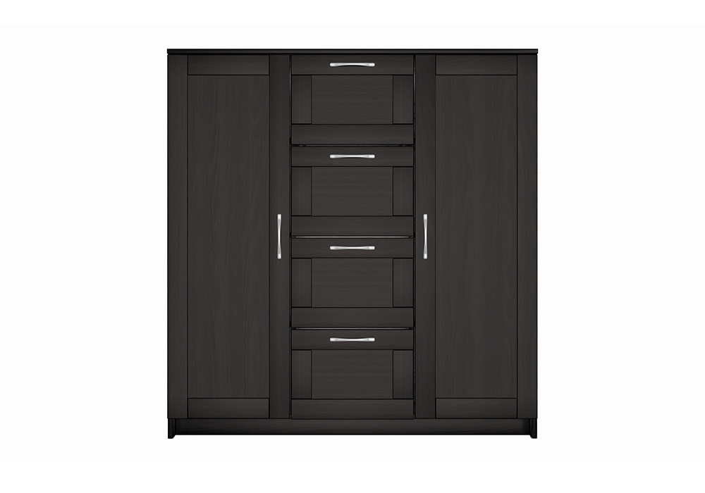 Комод с дверцами Сириус 4 ящика дуб венге