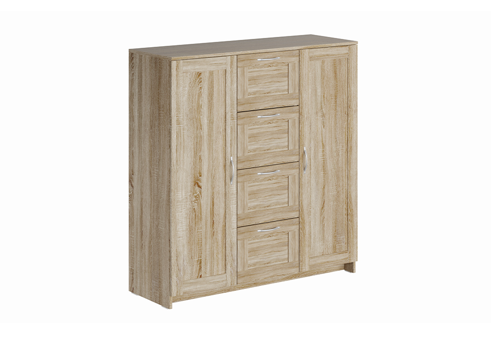 Комод с дверцами Сириус 4 ящика сонома