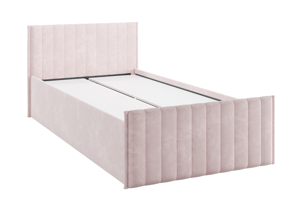 Кровать с ящиками Твикс велюр нежно-розовый