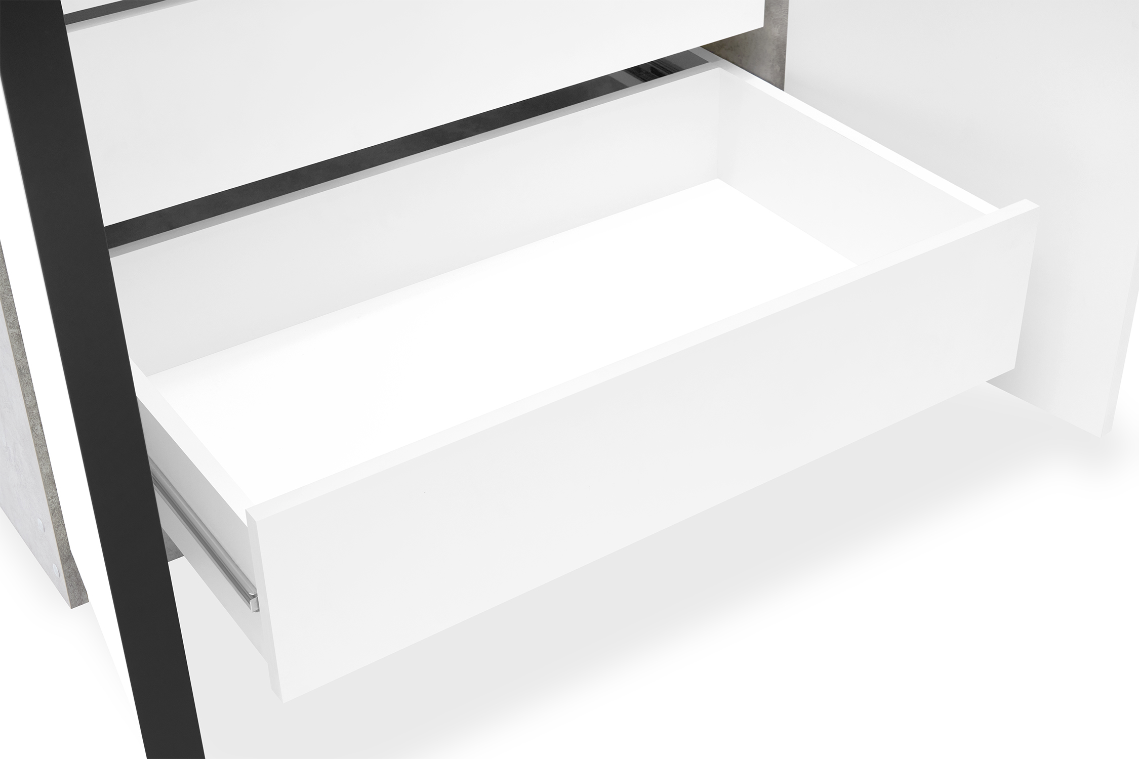 Шкаф 2-х створчатый Тивина цемент светлый / белый шагрень