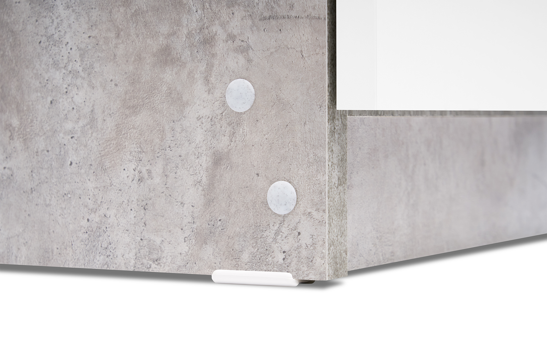 Шкаф 2-х створчатый Тивина цемент светлый / белый шагрень