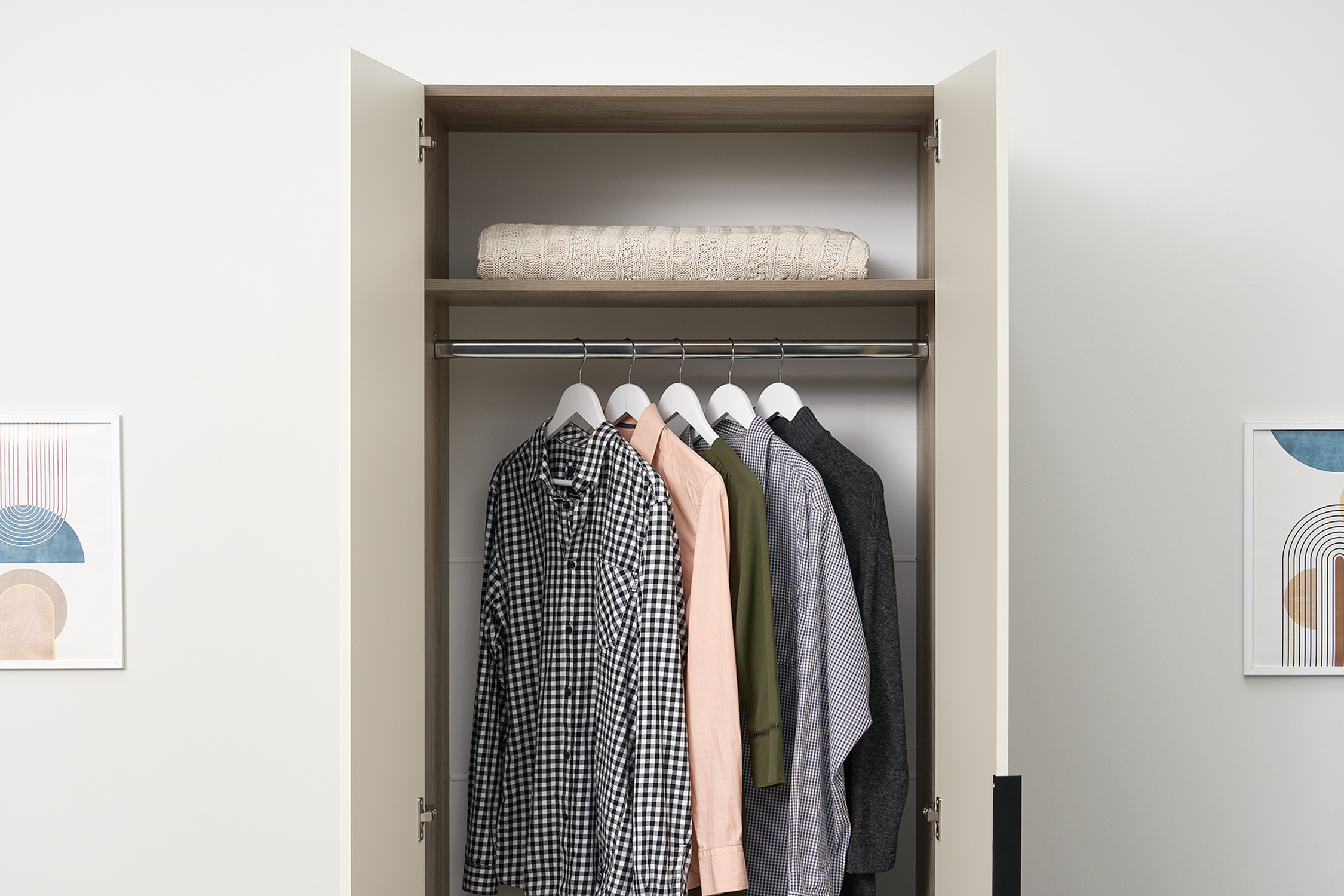 Шкаф 2-х створчатый Тивина эндгрейн / меланж