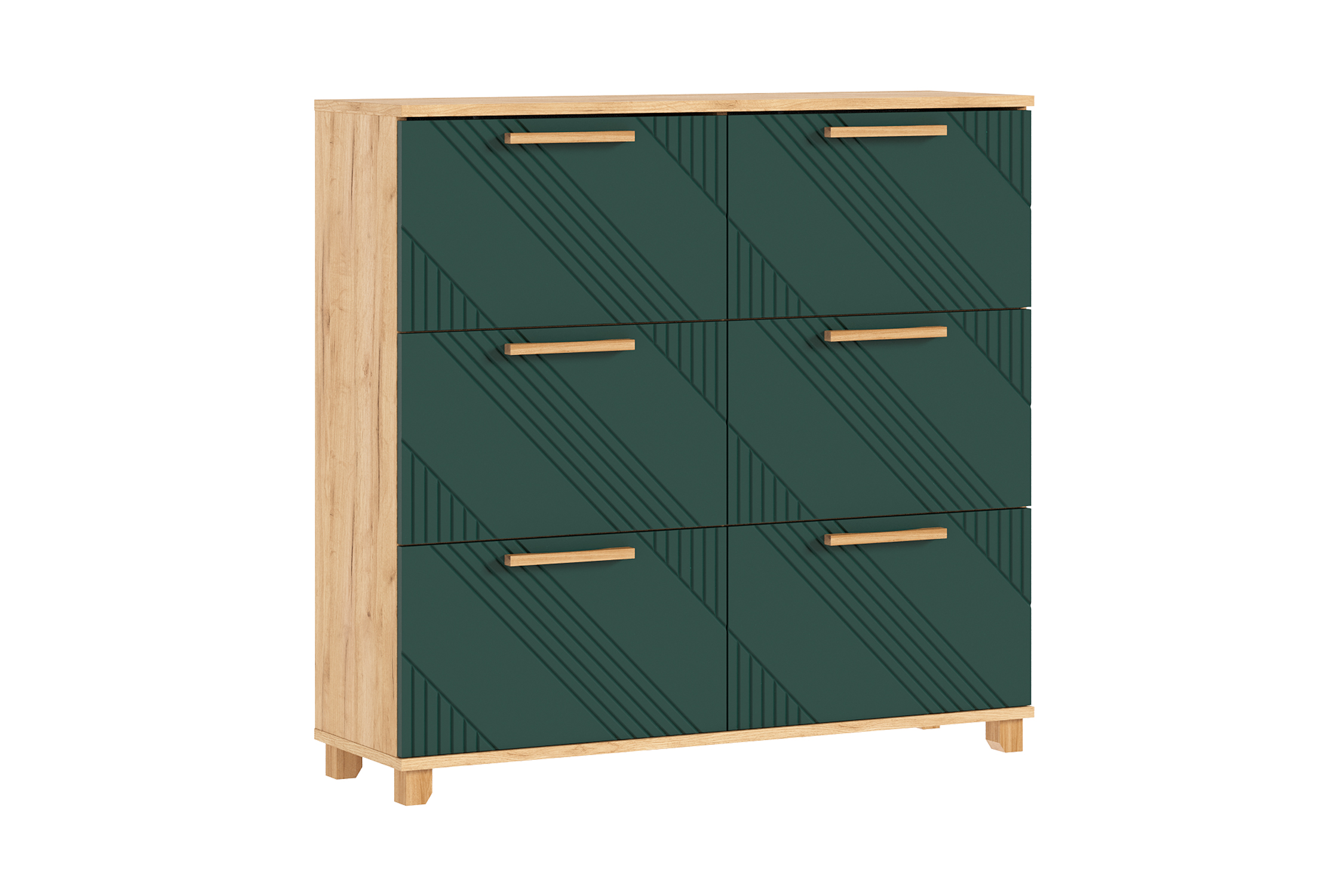 Обувница Ирис дуб крафт / браш мени грин