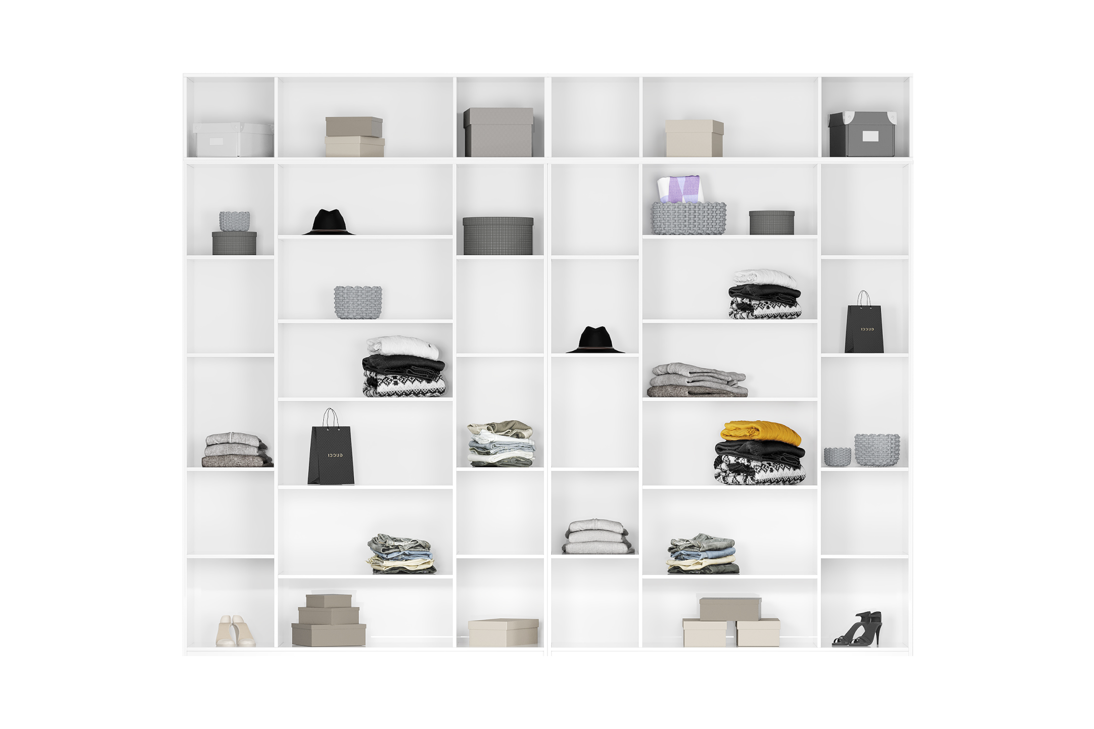 Комплект шкафов Тивина 3.2 м с антресолью белый текстурный