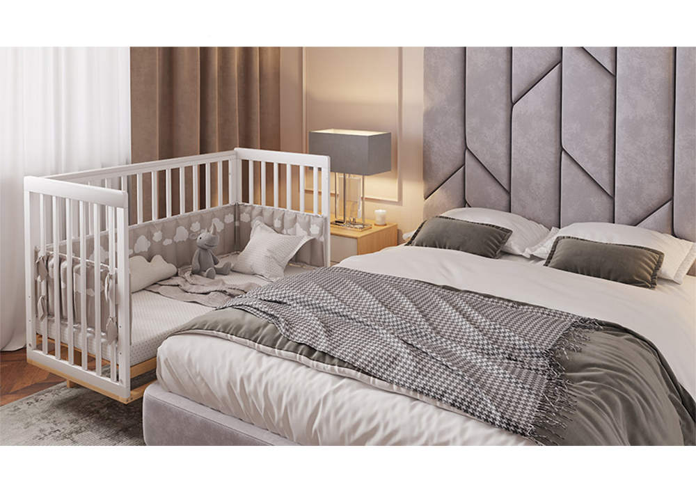 Кроватка детская Simple 340 белый / натуральный