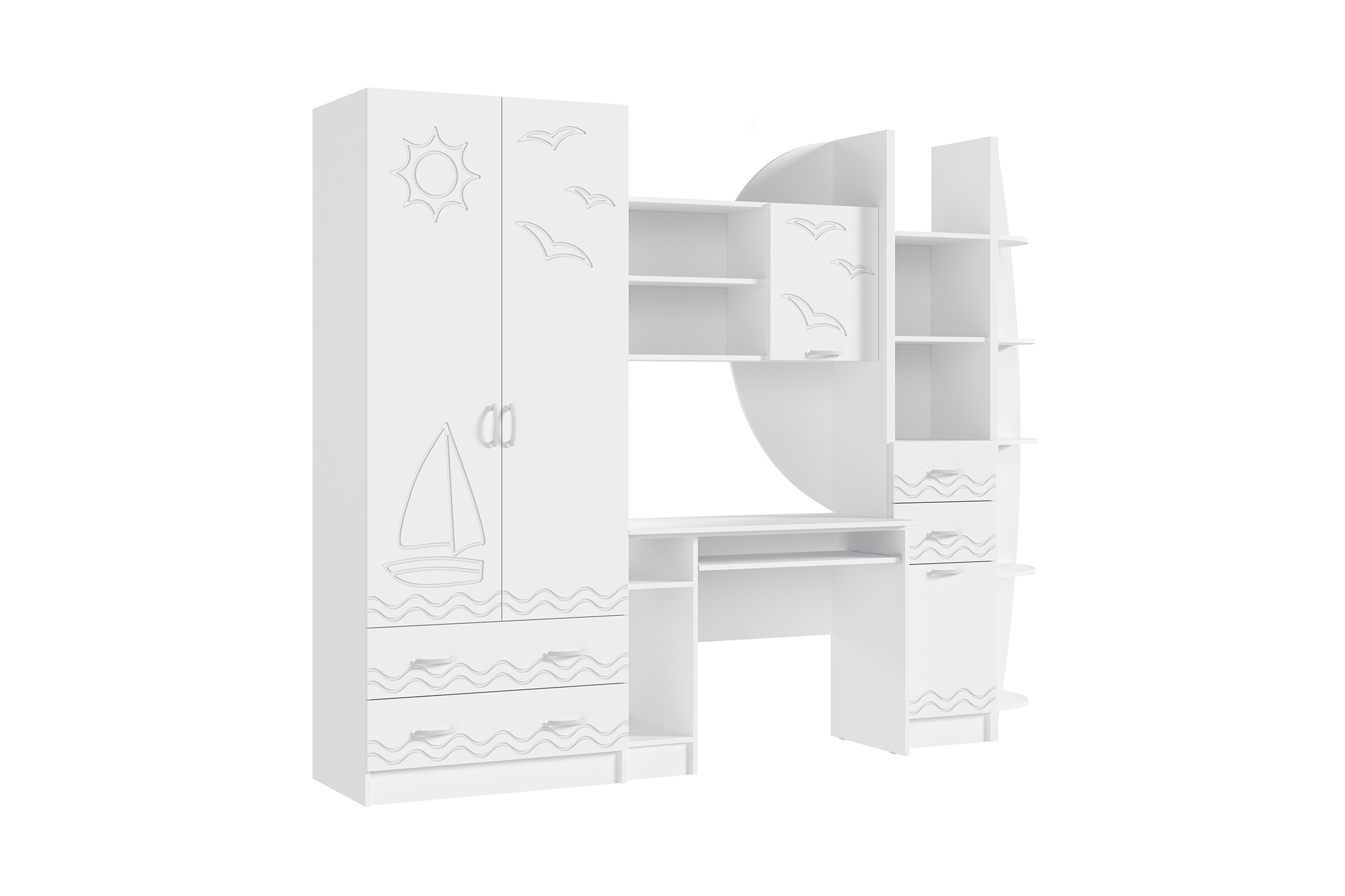 Стенка Юниор-2 белый / шарли белый