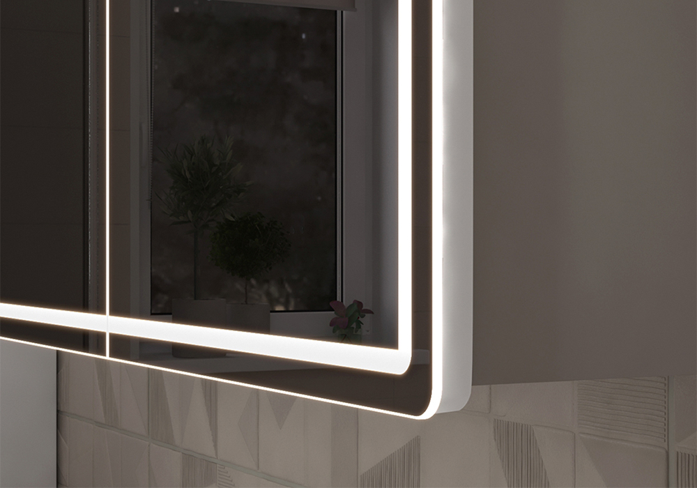 Зеркальный шкаф Geometry 1000 с LED подсветкой и бесконтактным включением