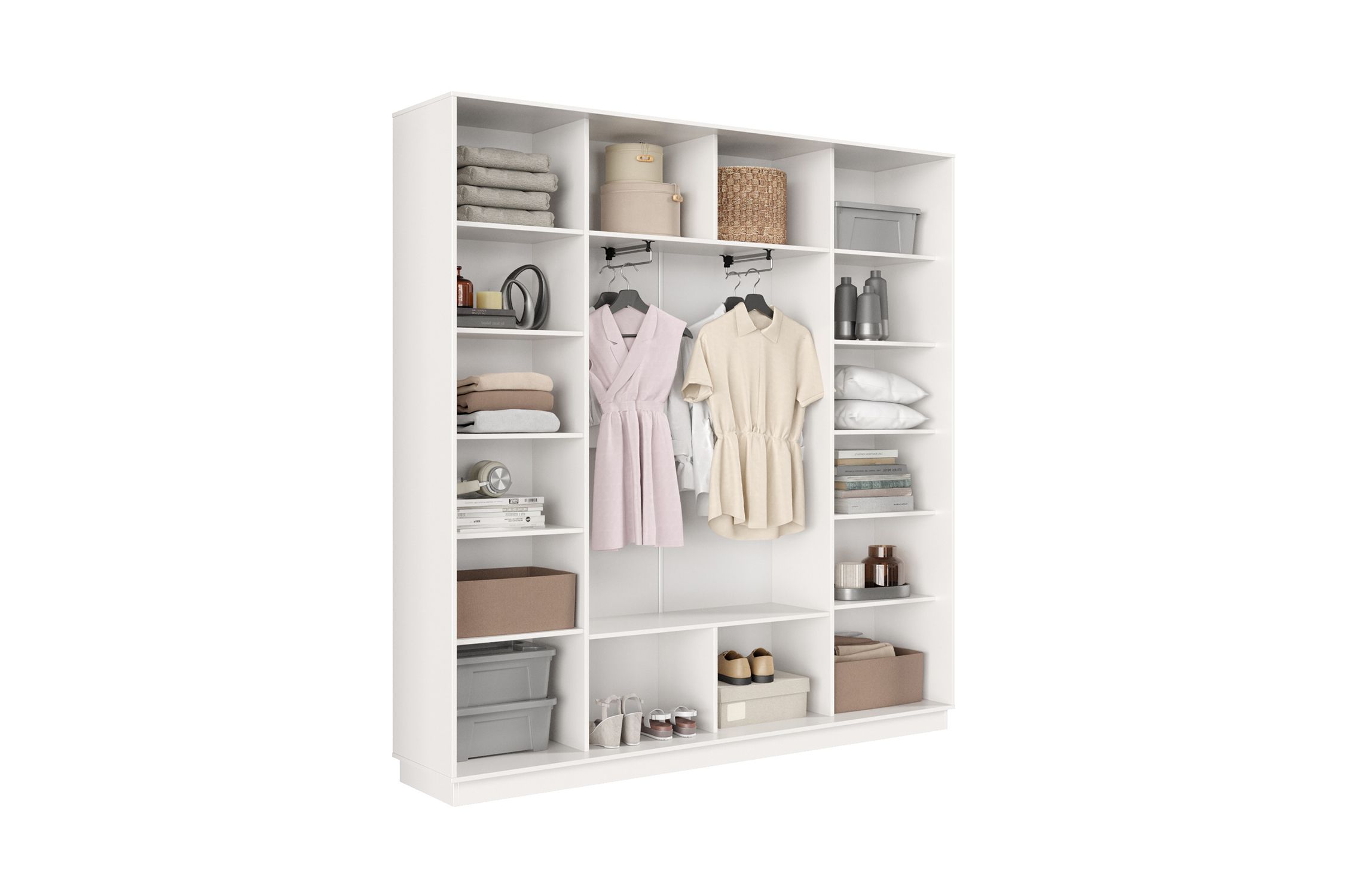 Шкаф-купе трёхдверный Приор с 1 зеркалом белый