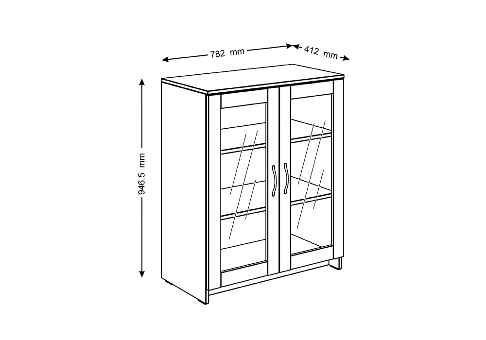 Комод с дверцами Сириус со стеклом дуб венге