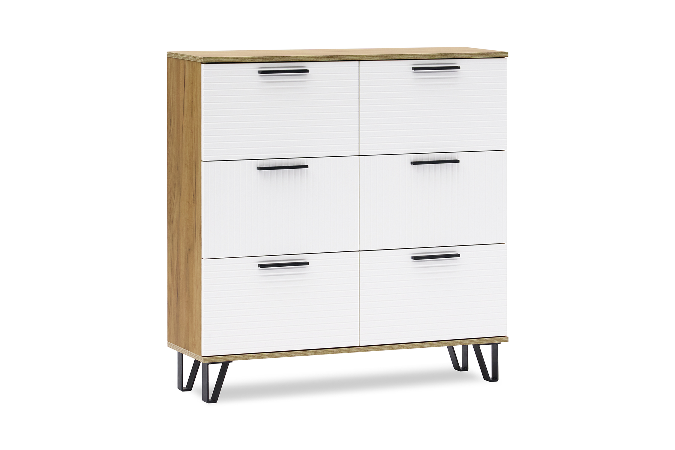 Обувница Флэш дуб крафт / браш вайт 