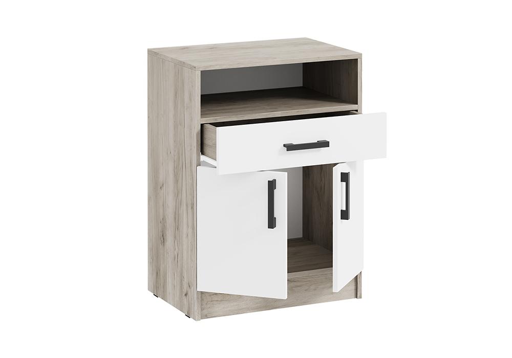 Тумба с ящиком Вега дуб крафт серый / белый