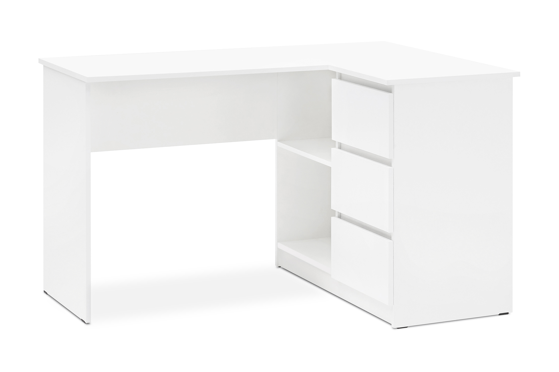 Стол письменный Челси угловой белый / белый глянец