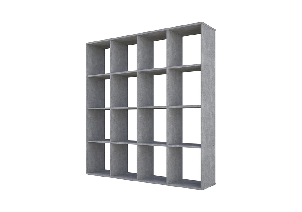 Стеллаж кубический Polini home Smart 16 секций бетон