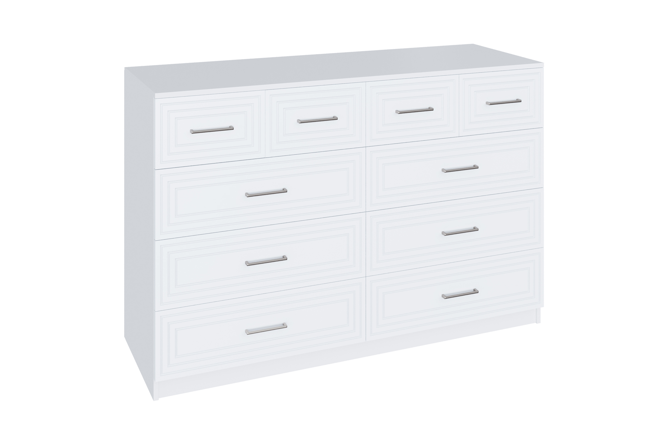 Комод TRISHA BASE белый шагрень / белый матовый