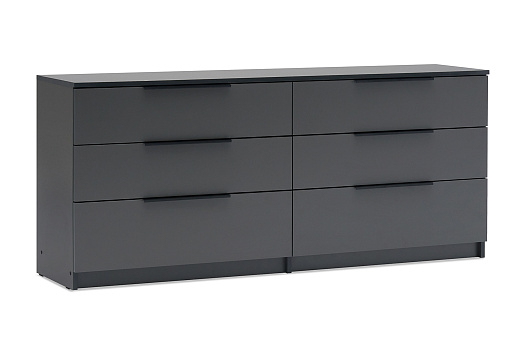 Комод с 6-ю ящиками Тивина графит серый
