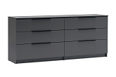 Комод с 6-ю ящиками Тивина графит серый
