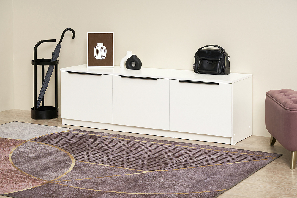 Тумба 3-х створчатая Тивина белый текстурный