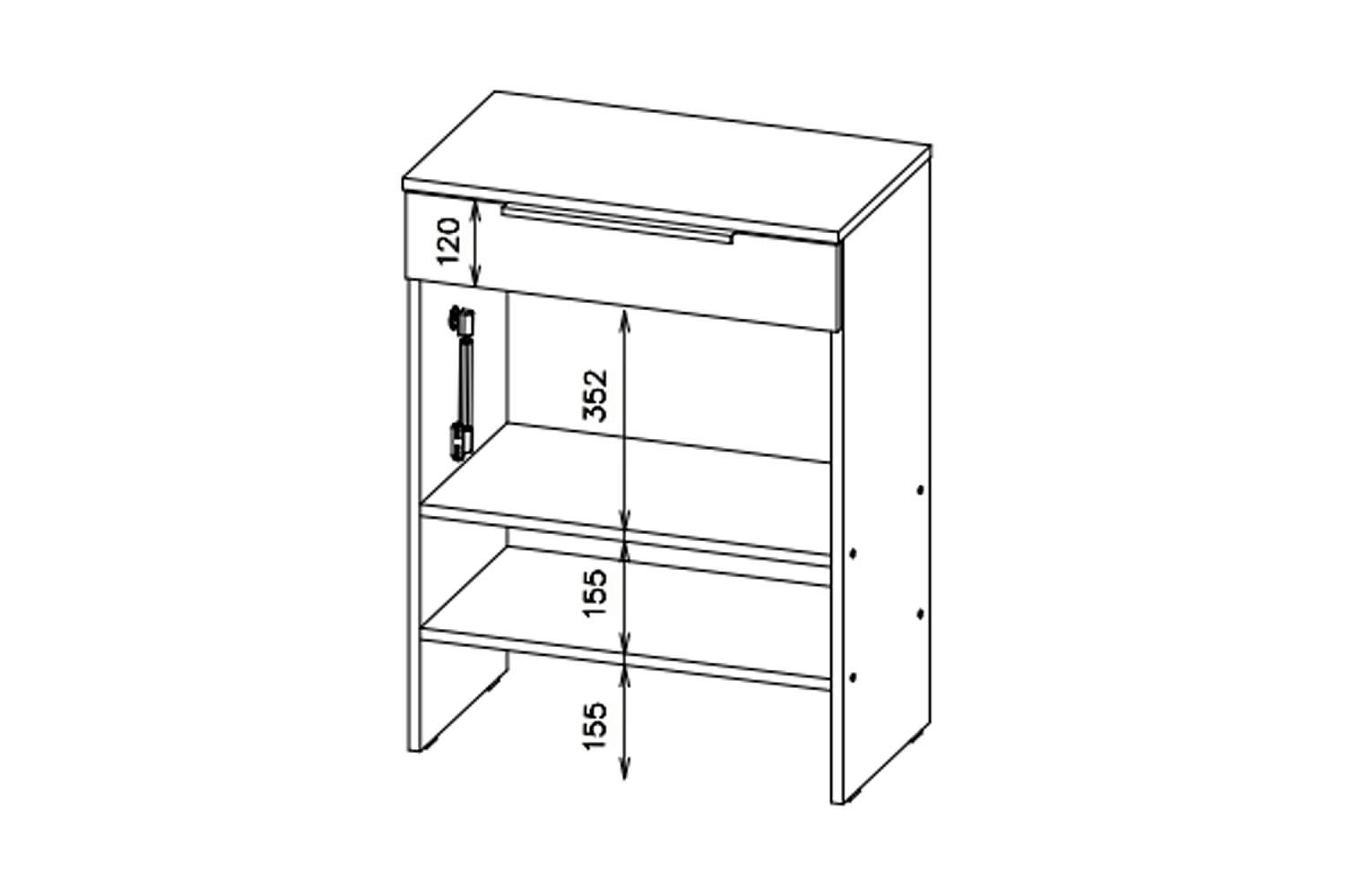 Тумба Тивина графит серый