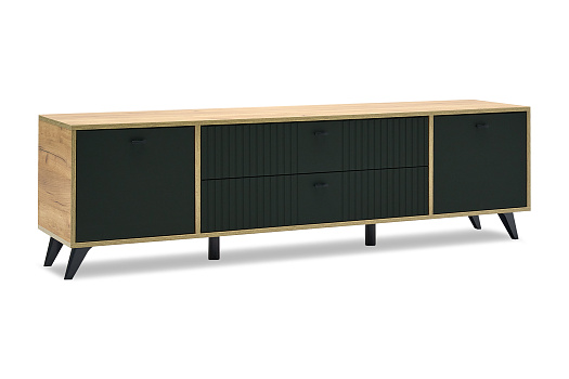 ТВ-тумба с ящиками Ливенто дуб золотой / олива софт