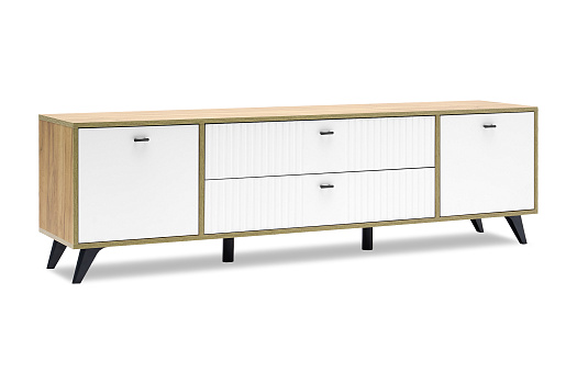 ТВ-тумба с ящиками Ливенто дуб золотой / белый матовый