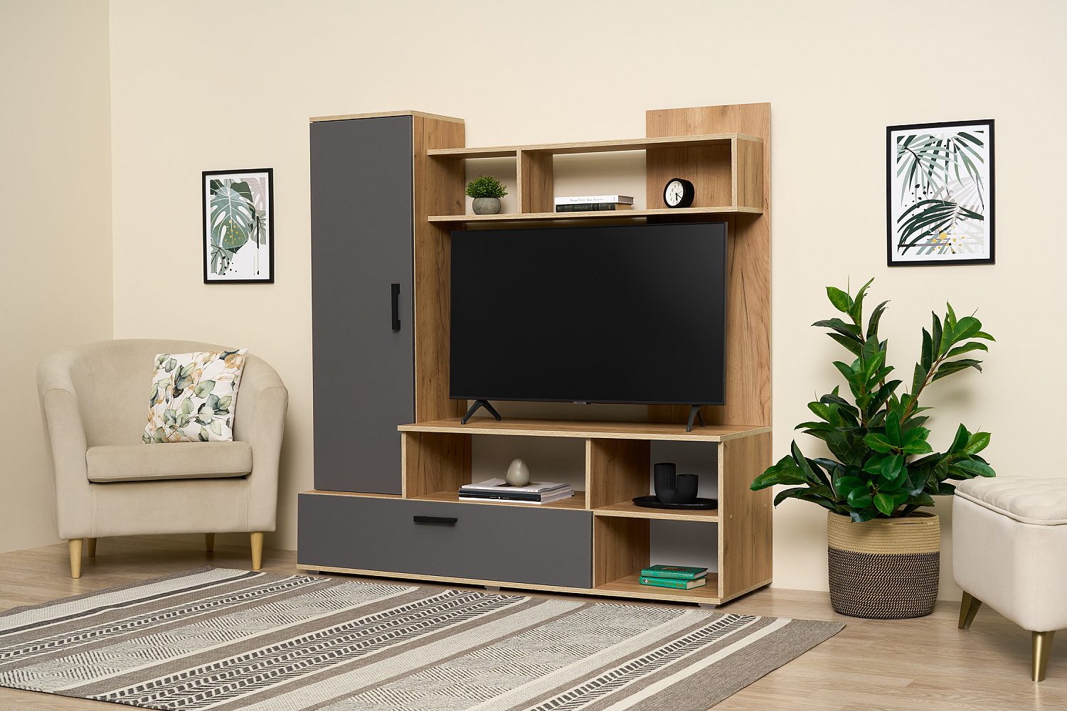 Гостиная Мини дуб крафт / графит