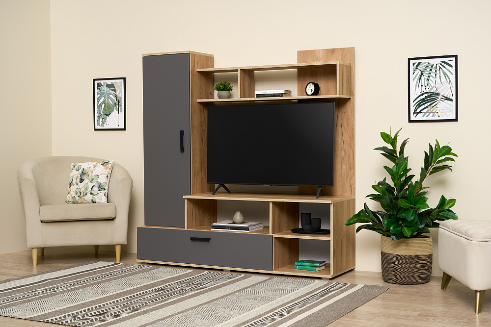 Гостиная Мини дуб крафт / графит