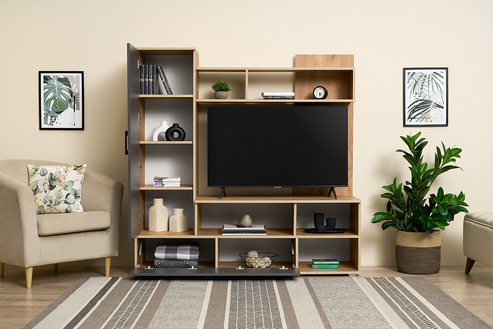 Гостиная Мини дуб крафт / графит