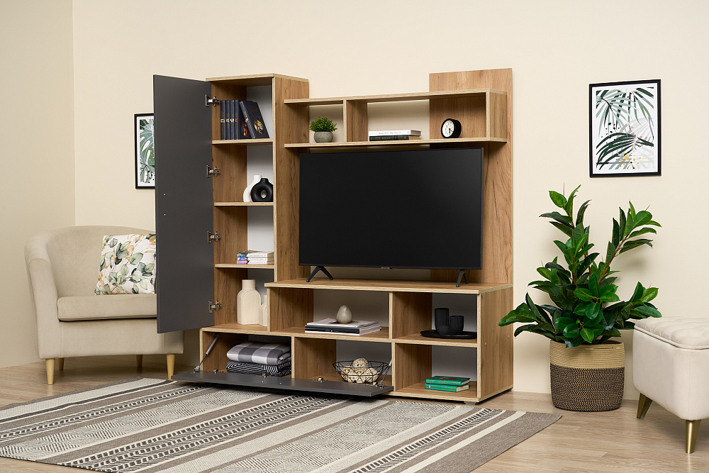 Гостиная Мини дуб крафт / графит