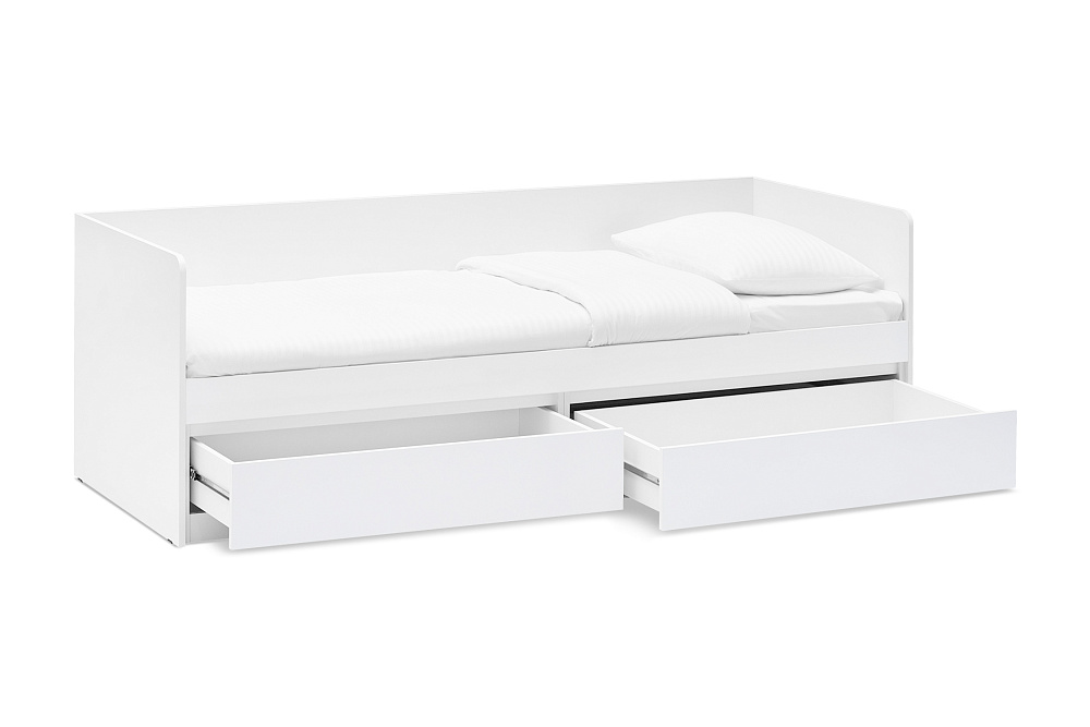 Кровать Челси 0.8 м белый / белый глянец