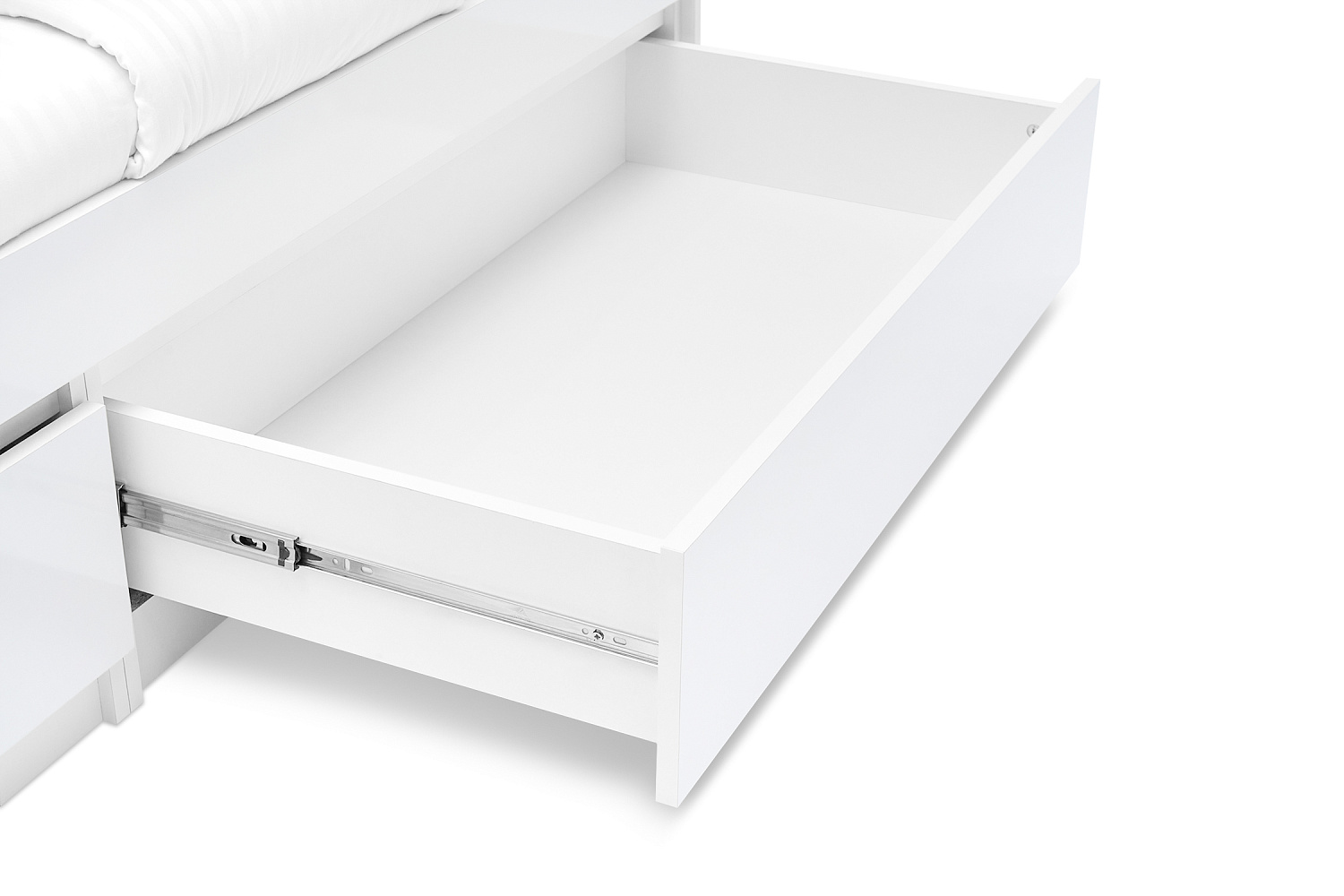 Кровать Челси 0.8 м белый / белый глянец