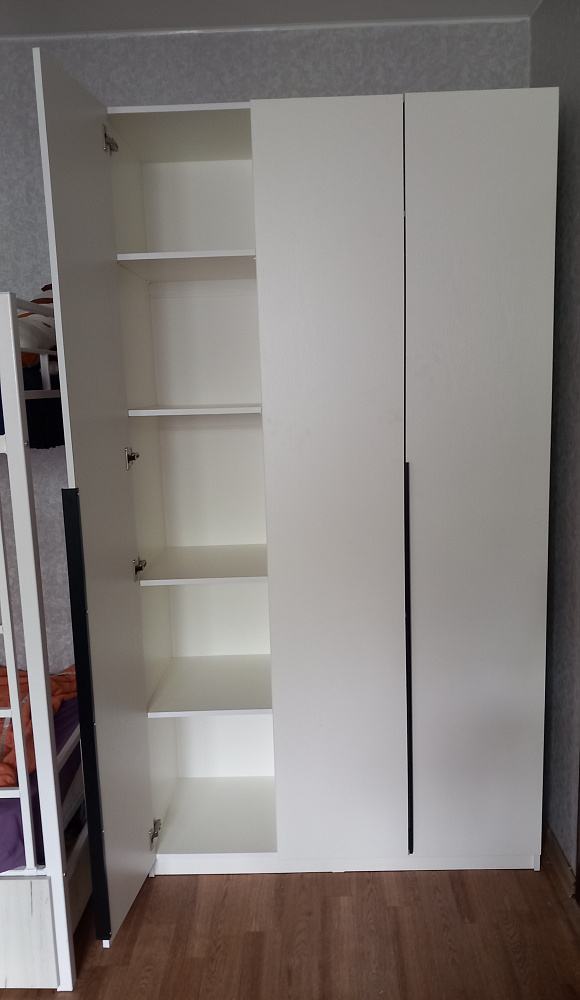 Шкаф 3-х створчатый Тивина графит серый