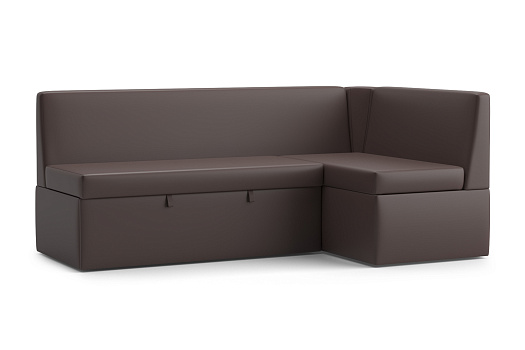 Кухонный угловой диван дельфин Орион экокожа коричневая