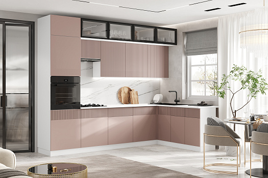 Кухня угловая Оливия 3.0 х 1.8 м шарли pink